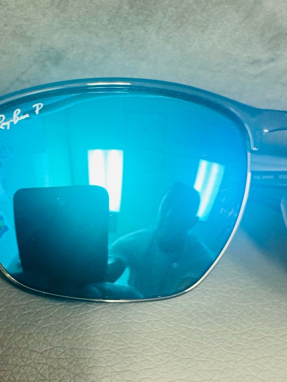 Ray-Ban RB 3836 Polarized Men’s Blue Frame Sunglasses with Blue Mirrored Lenses - Picture 2 of 4